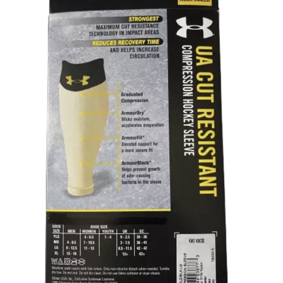 Under Armour Adult Hockey Level 4 Cut Resist Compression Sleeve Set NWT Large - Picture 3 of 3